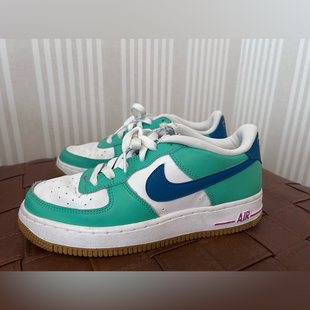 Nike Air Force 1 Low LV8 GS Play White Spring Green 5 Youth / Women's 7 - Picture 5 of 12